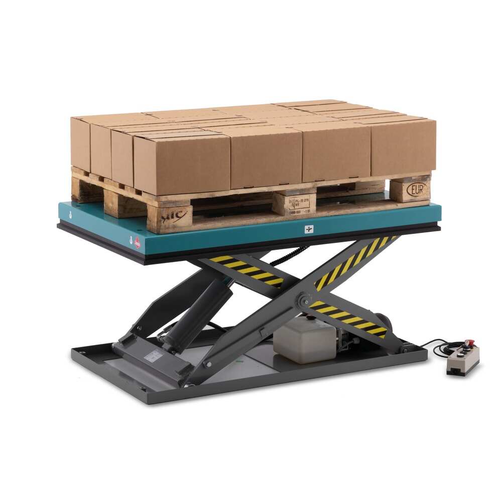 Číslo obrázku produktu 4: Zvedací plošina Ameise® s nůžkovým mechanismem, nosnost 500 kg, plošina cca 1300 x 800 mm, elektrický zdvih