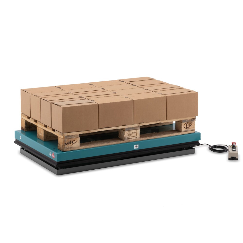 Číslo obrázku produktu 5: Zvedací plošina Ameise® s nůžkovým mechanismem, nosnost 500 kg, plošina cca 1300 x 800 mm, elektrický zdvih