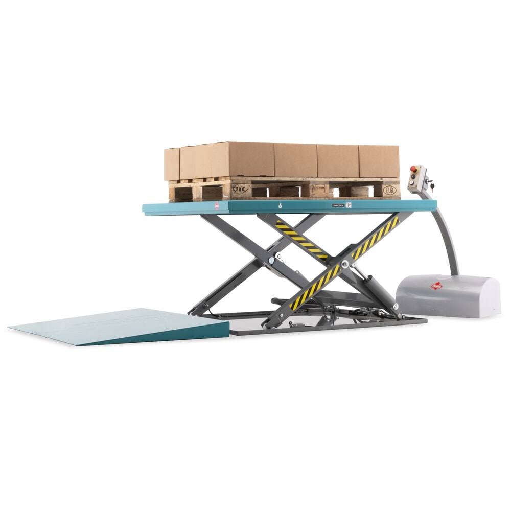Číslo obrázku produktu 2: Zvedací plošina Ameise® s nájezdovým klínem, nosnost 1000 kg, plošina cca 1450 x 1140 mm