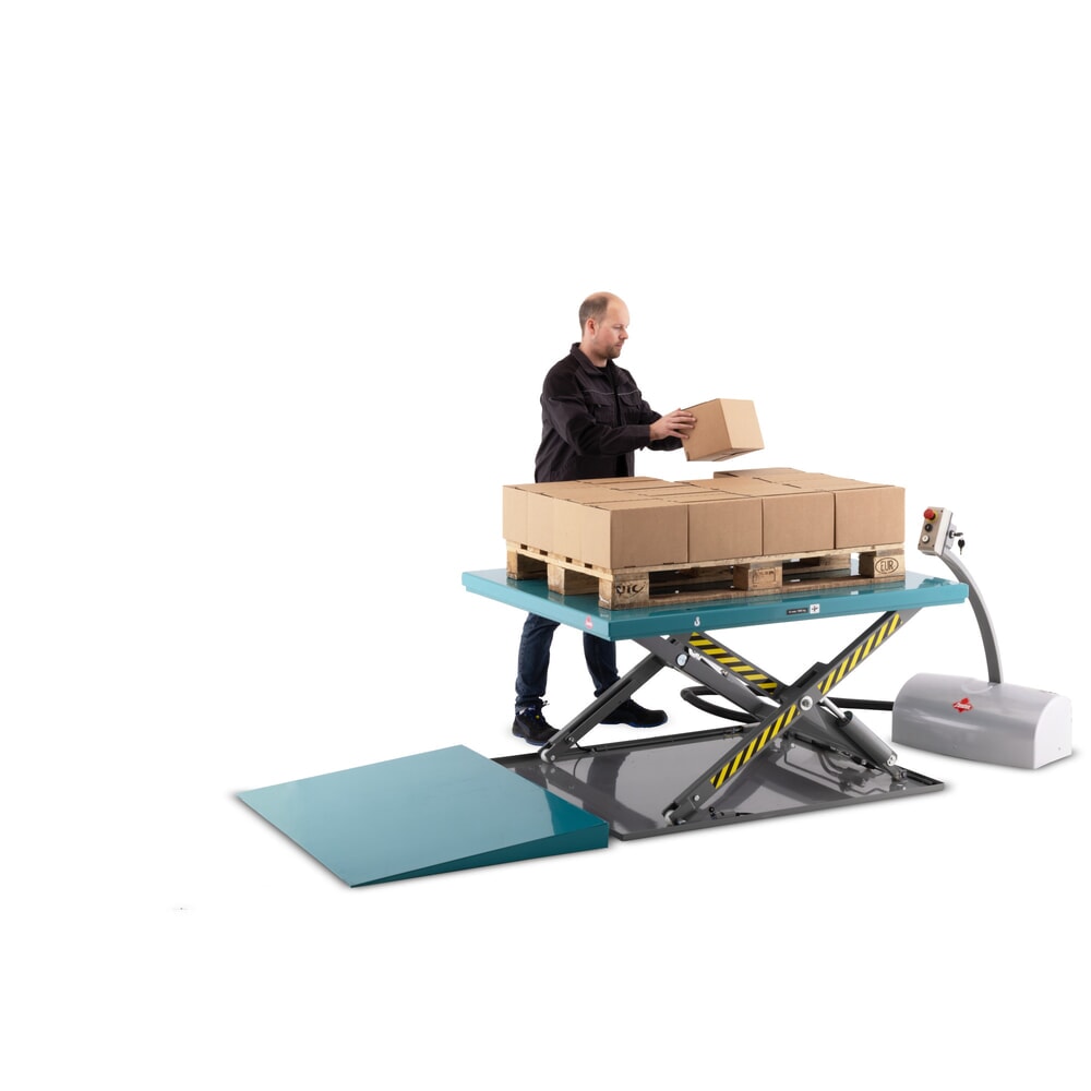 Číslo obrázku produktu 3: Zvedací plošina Ameise® s nájezdovým klínem, nosnost 1000 kg, plošina cca 1450 x 1140 mm