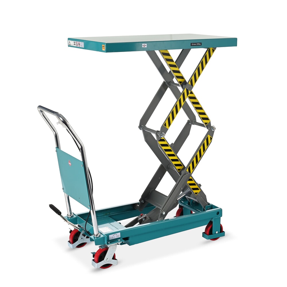 Obrázek produktu: Zvedací stůl Ameise® s dvojitým nůžkovým mechanismem, nosnost 350 kg, cca 910 x 500 mm