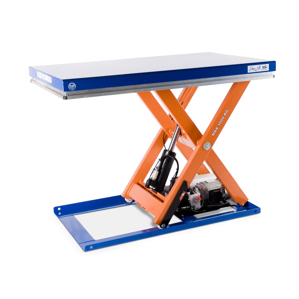 Zvedací stůl EdmoLift® řady T s nůžkovým mechanismem, nosnost 1 000 kg, plošina cca 1 300 x 800 mm Obrázek produktu: Zvedací stůl EdmoLift® řady T s nůžkovým mechanismem, nosnost 1 000 kg, plošina cca 1 300 x 800 mm