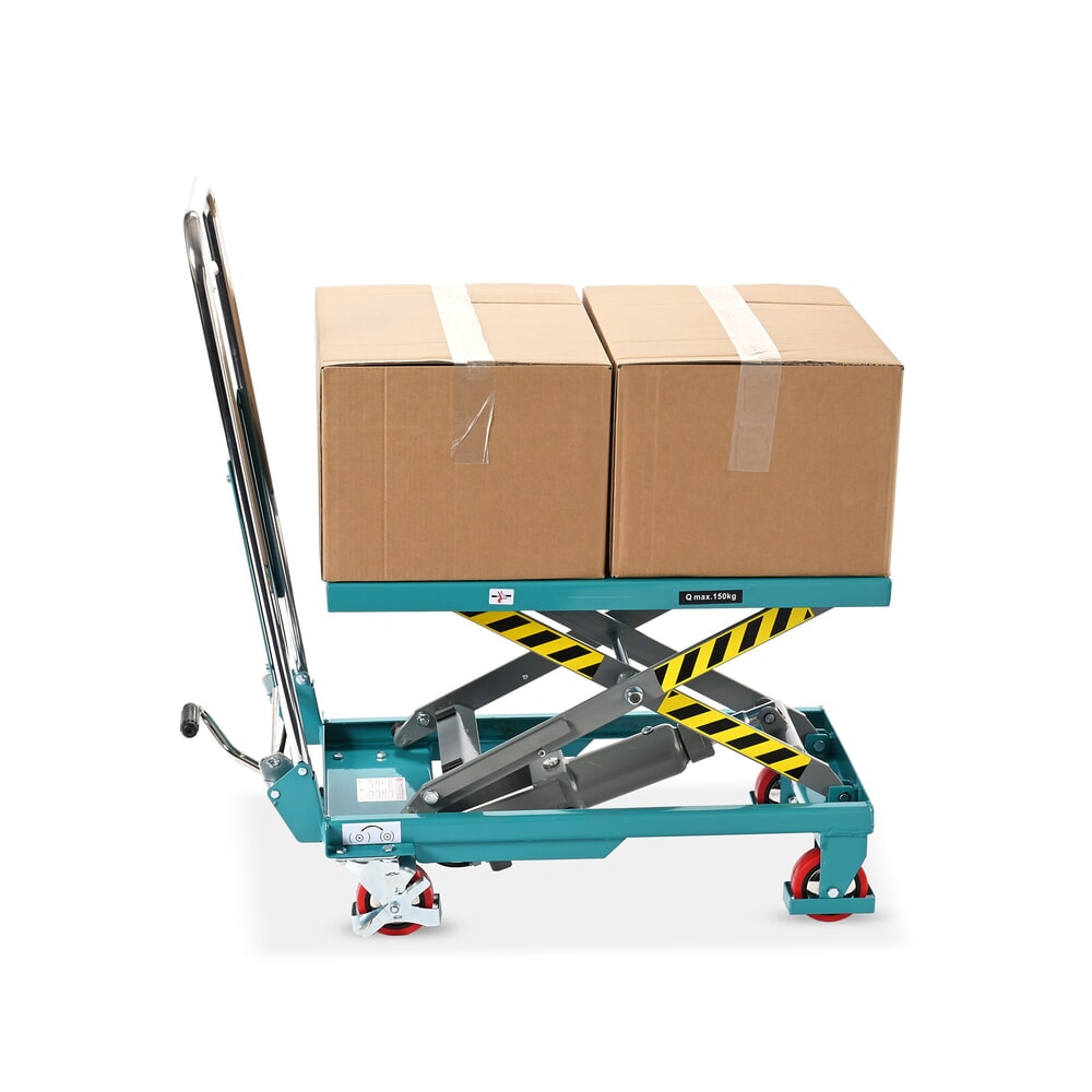 Číslo obrázku produktu 4: Zvedací stůl Ameise® s nůžkovým mechanismem, sklopné madlo, nosnost 150 kg, cca 700 x 450 mm