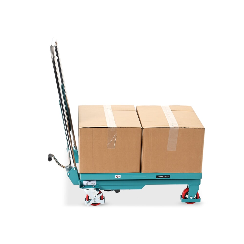 Číslo obrázku produktu 5: Zvedací stůl Ameise® s nůžkovým mechanismem, sklopné madlo, nosnost 150 kg, cca 700 x 450 mm