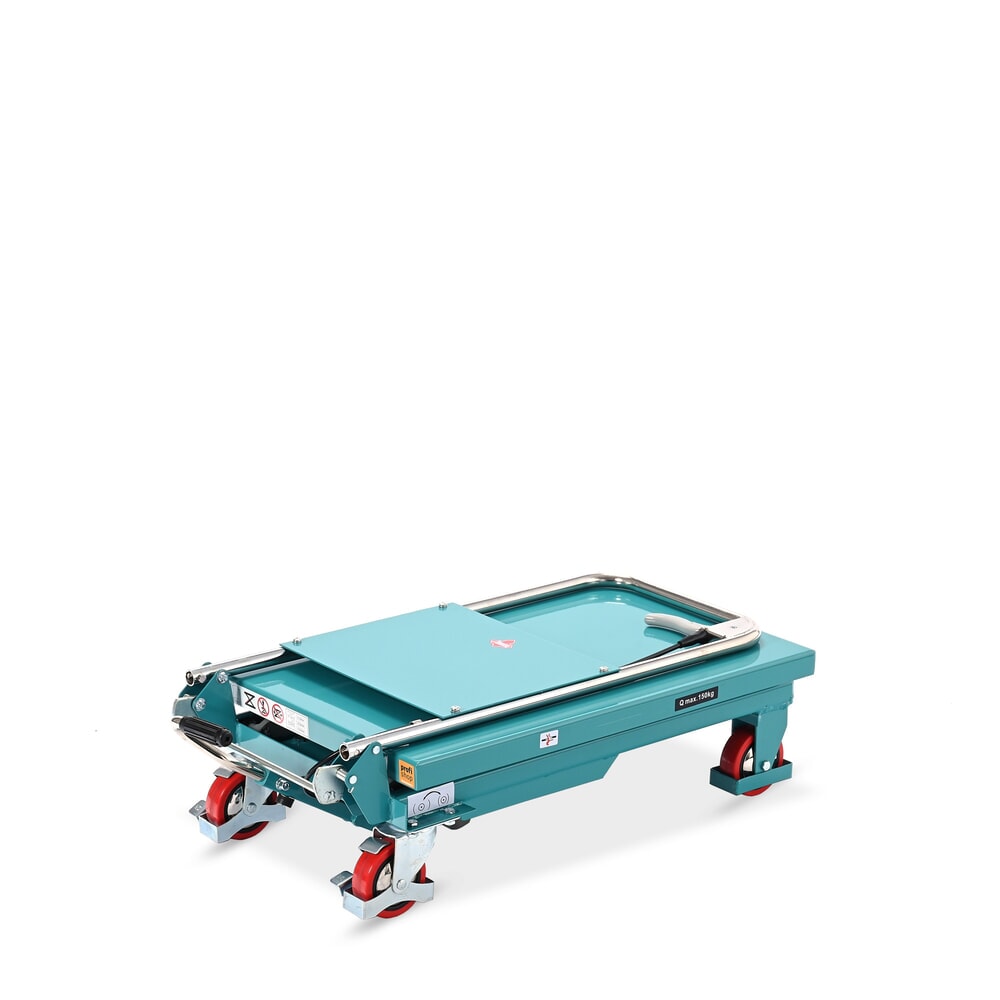 Číslo obrázku produktu 7: Zvedací stůl Ameise® s nůžkovým mechanismem, sklopné madlo, nosnost 150 kg, cca 700 x 450 mm