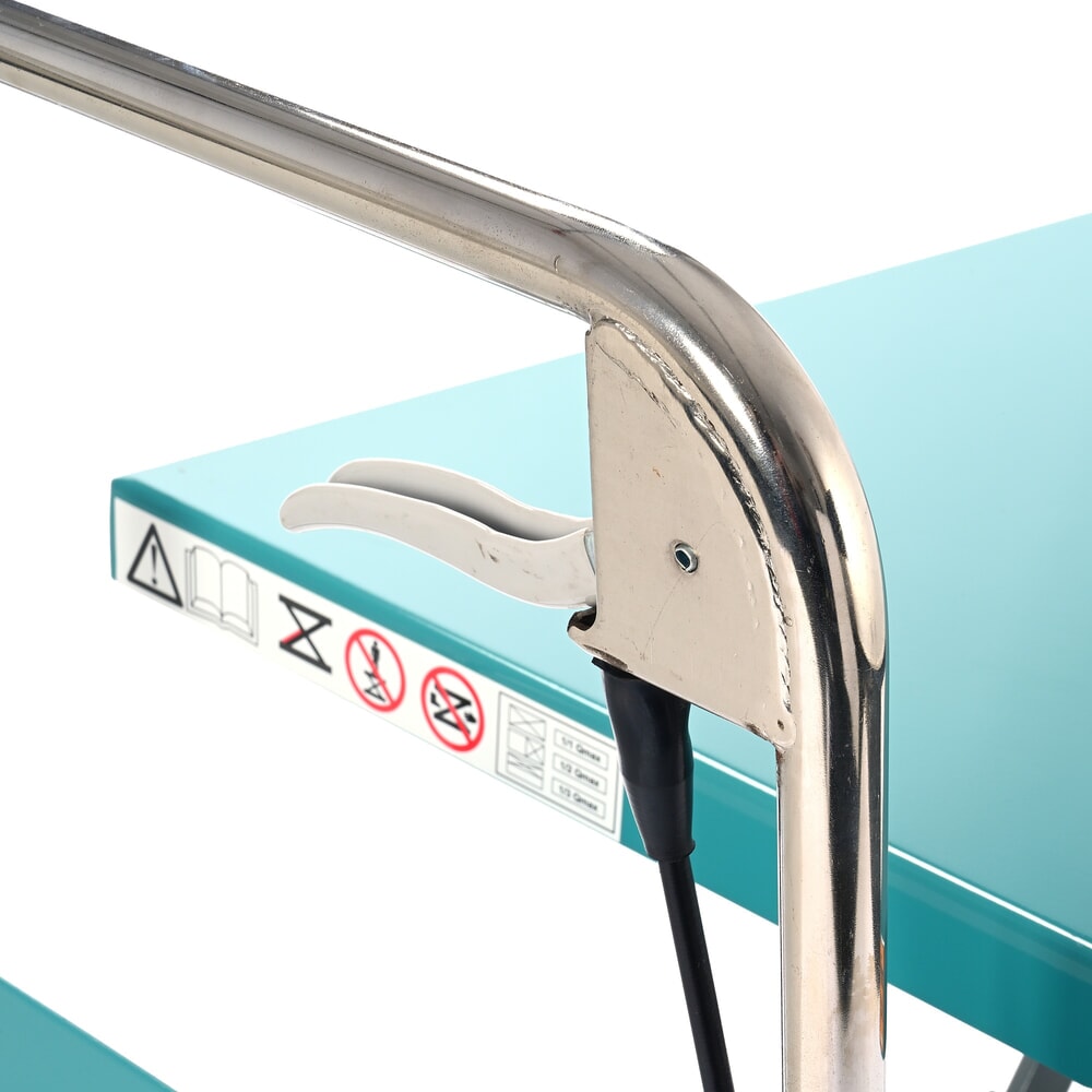 Číslo obrázku produktu 12: Zvedací stůl Ameise® s nůžkovým mechanismem, sklopné madlo, nosnost 150 kg, cca 700 x 450 mm