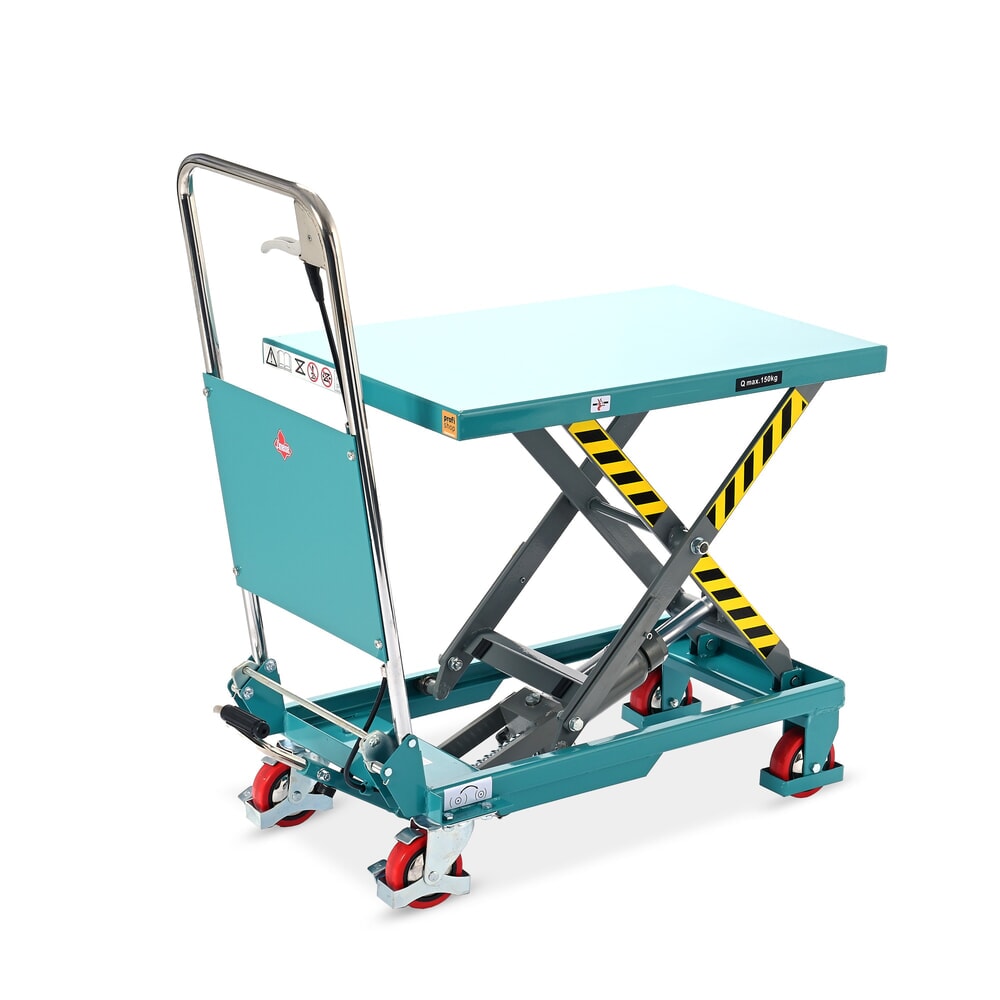 Číslo obrázku produktu 13: Zvedací stůl Ameise® s nůžkovým mechanismem, sklopné madlo, nosnost 150 kg, cca 700 x 450 mm