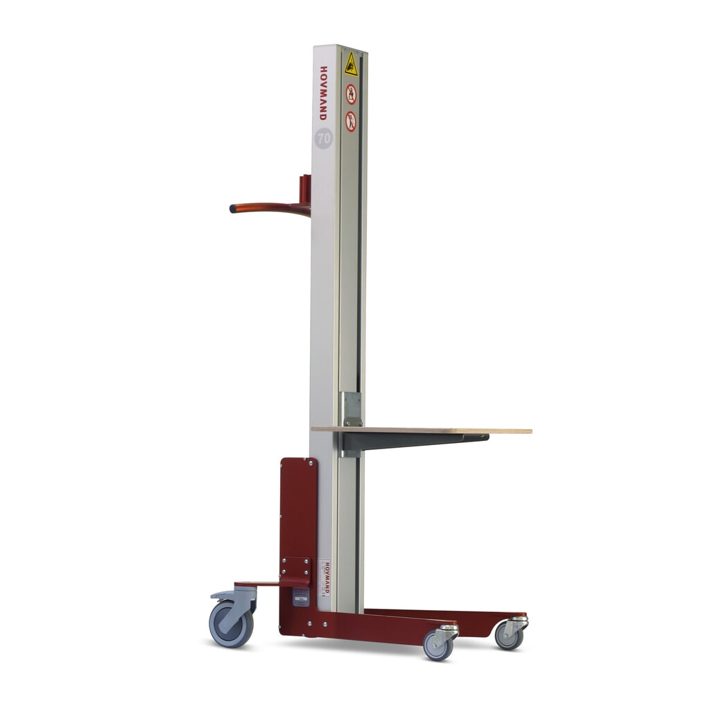 Číslo obrázku produktu 1: Zvedací zařízení HOVMAND s dřevěnou platformou, rozsah zdvihu 115-1 354 mm, nosnost 70 kg